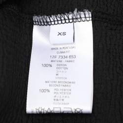 Givenchy Black Distressed Cotton & Mesh Inset Logo Printed Sweatshirt XS