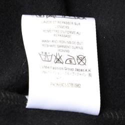 Pre Owned Givenchy Black/White Cotton Knit Logo Embroidered Crew Neck Sweatshirt XS