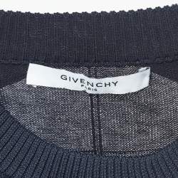 مملوكة مسبقًا Givenchy Navy Blue Navy Blue Applique Detail Sweatshirt L