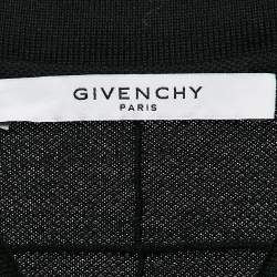 Pre Owned Givenchy Black Stars Embroidered Pique Polo T-Shirt L
