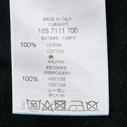 Pre Owned Givenchy Black Stars Embroidered Pique Polo T-Shirt L