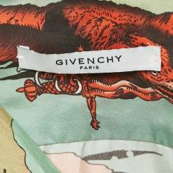 Givenchy Green Printed Silk Short Sleeve Shirt XXL