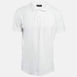 مملوكة مسبقًا Givenchy White Cotton Polo T-Shirt XL