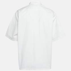 Givenchy x Brown 50 White Logo Tape Print Cotton Shirt L 