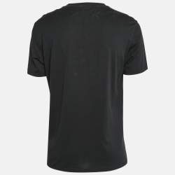 Pre Owned Givenchy Black Cotton Star Quilt Detail T-Shirt L 