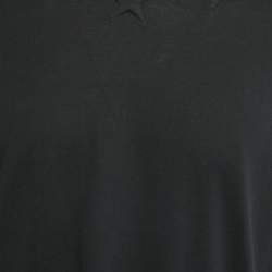 Pre Owned Givenchy Black Cotton Star Quilt Detail T-Shirt L 