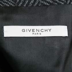 Givenchy Black Herringbone Wool Single Breasted Blazer S