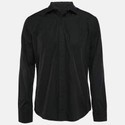 Pre Owned Givenchy Black Cotton Contrast Trim Collar Cotton Shirt XL