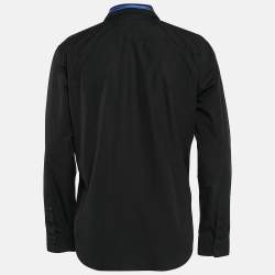 Pre Owned Givenchy Black Cotton Contrast Trim Collar Cotton Shirt XL