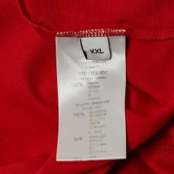 Pre Owned Givenchy Red Printed Cotton Star Applique T-Shirt XXL