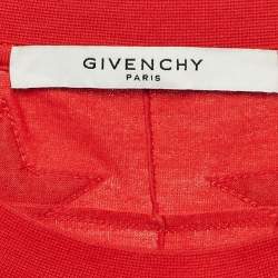 Pre Owned Givenchy Red Printed Cotton Star Applique T-Shirt XXL
