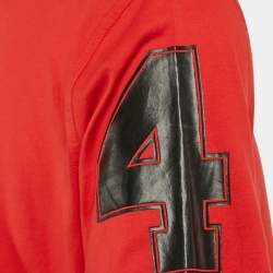 Pre Owned Givenchy Red Printed Cotton Star Applique T-Shirt XXL