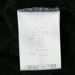 مملوكة مسبقًا Givenchy Black Cotton Pique Leather Patch Detail Polo XL