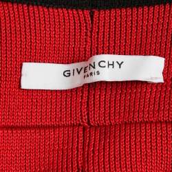 Pre Owned Givenchy Black Logo Intarsia Back Wool Knit Bomber Jacket S