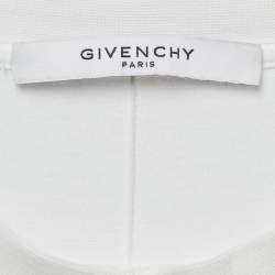Givenchy White Logo Print Cotton Distressed T-Shirt S