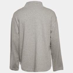 Givenchy Grey Cotton Knit High Neck Sweatshirt M