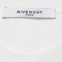Givenchy White Logo Embroidery Cotton Crewneck T-Shirt S