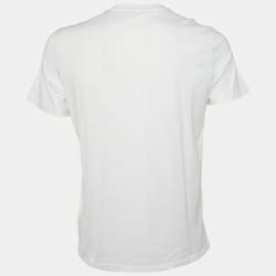 Givenchy White Logo Embroidery Cotton Crewneck T-Shirt S