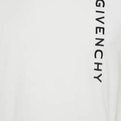 Givenchy White Logo Embroidery Cotton Crewneck T-Shirt S