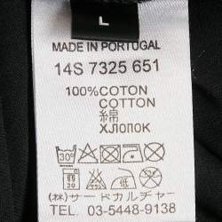 Pre Owned Givenchy Black Printed Cotton Crew Neck T-Shirt L