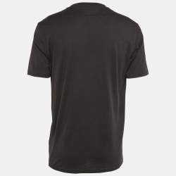Pre Owned Givenchy Black Printed Cotton Crew Neck T-Shirt L