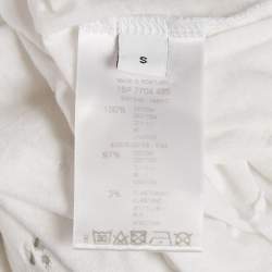 Givenchy White Logo Printed Cotton Distressed T-Shirt S