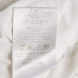 Givenchy White Logo Printed Cotton Distressed T-Shirt S