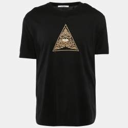 Pre Owned Givenchy Black One-Eye Print Cotton Crew Neck T-Shirt XXL