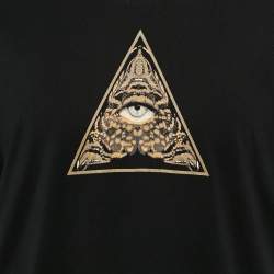 Pre Owned Givenchy Black One-Eye Print Cotton Crew Neck T-Shirt XXL