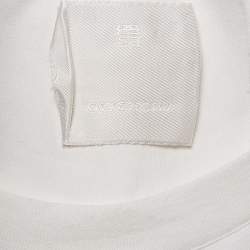 Pre Owned Givenchy White Logo Print Crew Neck T-Shirt M