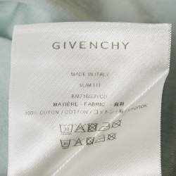Givenchy Blue Logo Embroidered Cotton Crew Neck T-Shirt M