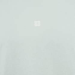 Givenchy Blue Logo Embroidered Cotton Crew Neck T-Shirt M