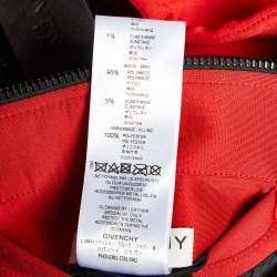 Pre Owned Givenchy Red Jersey & Leather Zip Up Hooded Jacket L