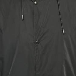 Givenchy Black Synthetic Hooded Long Jacket XL