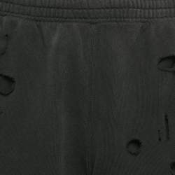 Givenchy Black Distressed Cotton Knit Archetype Shorts M