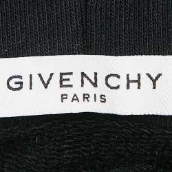 Givenchy Black Cotton Knit Applique Detail Hooded Sweatshirt L 