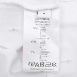 Pre Owned Givenchy White Logo Print Cotton Distressed T-Shirt S