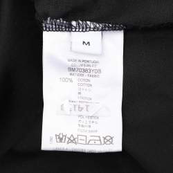Pre Owned Givenchy Black Logo Print Cotton Distressed T-Shirt M