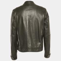 Givenchy Black Leather Zip-Up Jacket XXL