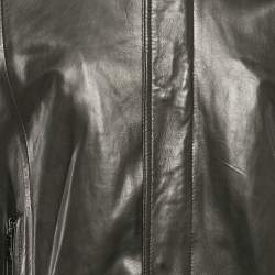 Givenchy Black Leather Zip-Up Jacket XXL