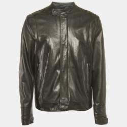 Givenchy Black Leather Zip-Up Jacket XXL