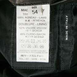 Givenchy Black Leather Zip-Up Jacket XXL
