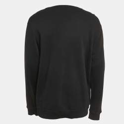 Givenchy Black Signature Embroidered Cotton Knit Crewneck Sweatshirt M