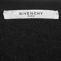 Givenchy Black Signature Embroidered Cotton Knit Crewneck Sweatshirt M