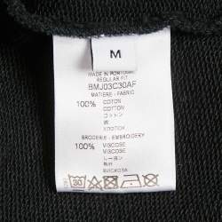 Givenchy Black Signature Embroidered Cotton Knit Crewneck Sweatshirt M