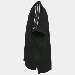 Givenchy Black Logo Tape Cotton Pique Polo T-Shirt M