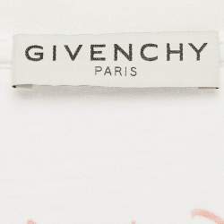 Pre Owned Givenchy White Logo Print Cotton Crew Neck XL