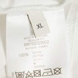 Pre Owned Givenchy White Logo Print Cotton Crew Neck XL