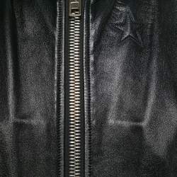 Givenchy Black/Blue Leather and Satin Bomber Jacket XL