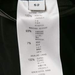 Givenchy Black/Blue Leather and Satin Bomber Jacket XL